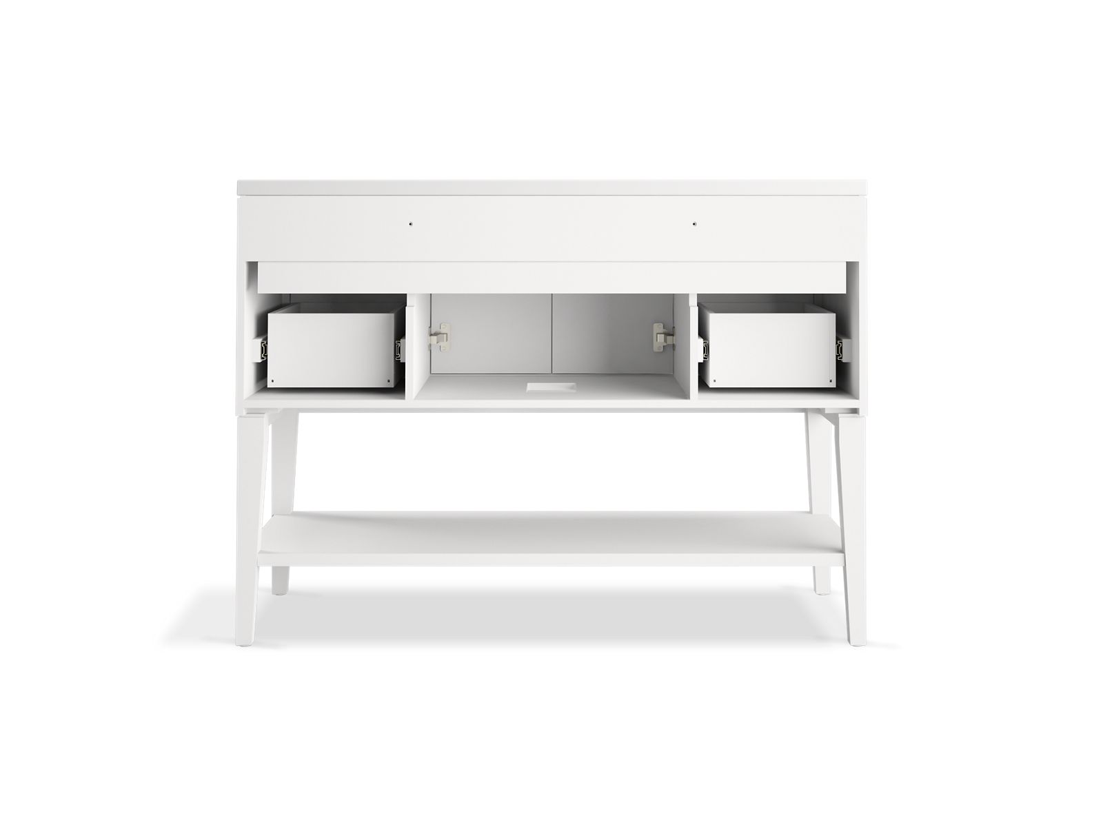 KOHLER K-33580-ASB-1WX Winnow 48" Bathroom Vanity Cabinet With Sink And Quartz Top - Slate Grey