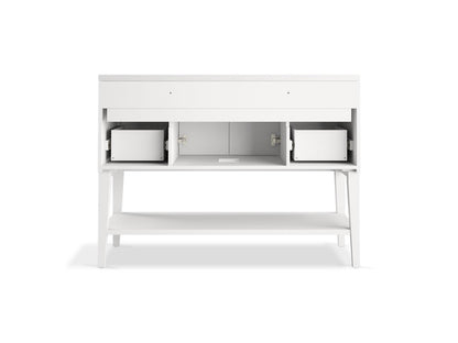KOHLER K-33580-ASB-1WX Winnow 48" bathroom vanity cabinet with sink and quartz top - Slate Grey