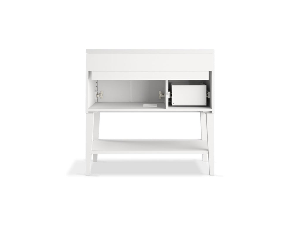 KOHLER K-33579-ASB-0 Winnow 36" Bathroom Vanity Cabinet With Sink And Quartz Top - White