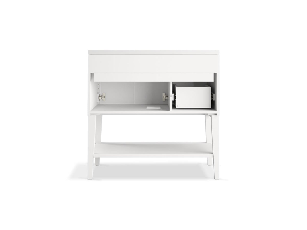 KOHLER K-33579-ASB-0 Winnow 36" Bathroom Vanity Cabinet With Sink And Quartz Top - White