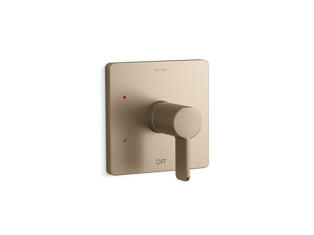KOHLER K-TS23501-4-BV Parallel Rite-Temp Shower Valve Trim - Vibrant Brushed Bronze