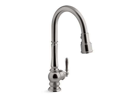 KOHLER K-29709-TT Artifacts Touchless Pull-Down Kitchen Sink Faucet With Three-Function Sprayhead In Vibrant Titanium