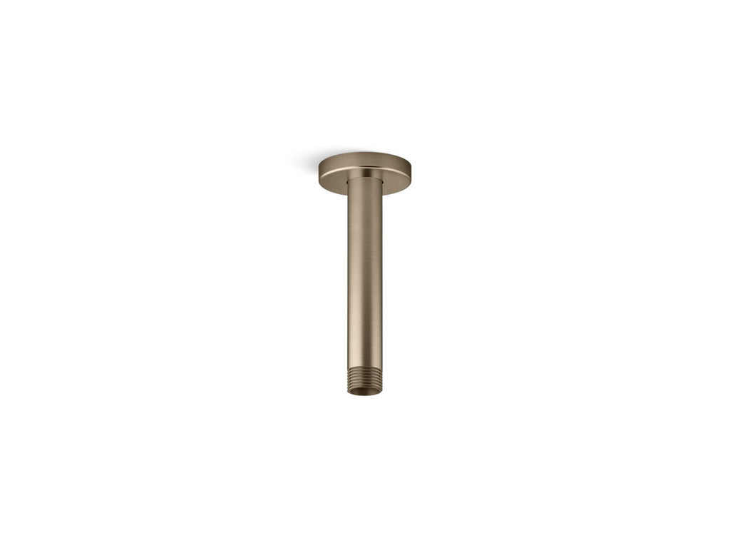 KOHLER K-26320-BV Statement 6" Ceiling-Mount Single-Function Rainhead Arm And Flange - Vibrant Brushed Bronze
