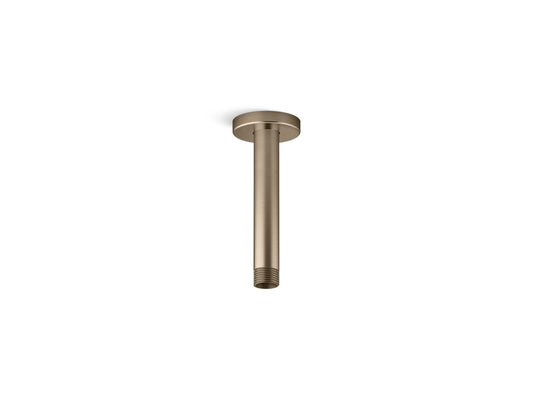 KOHLER K-26320-BV Statement 6" ceiling-mount single-function rainhead arm and flange - Vibrant Brushed Bronze