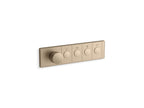 KOHLER K-26348-9-BV Anthem Four-Outlet Recessed Mechanical Thermostatic Valve Control - Vibrant Brushed Bronze