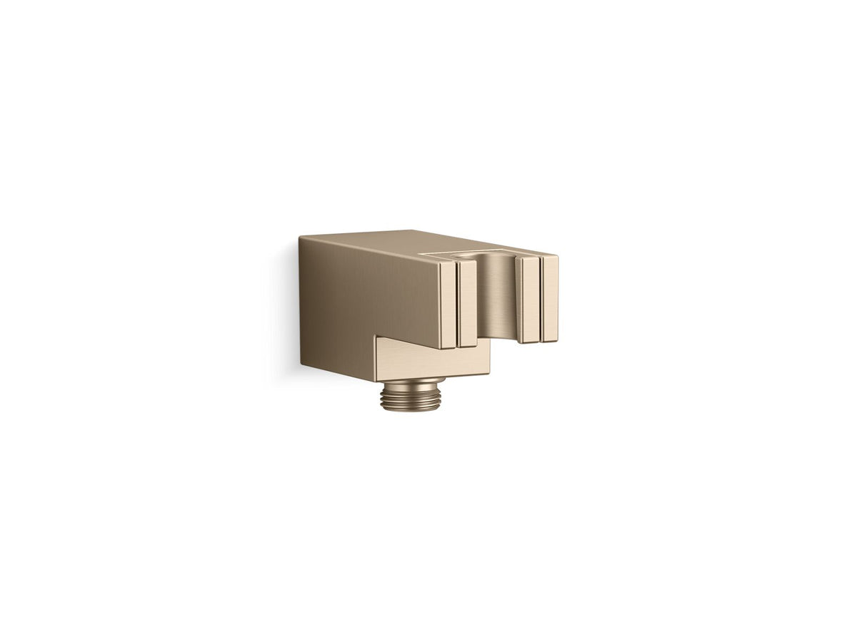 KOHLER K-26310-BV Statement Wall-mount handshower holder with supply elbow and check valve - Vibrant Brushed Bronze