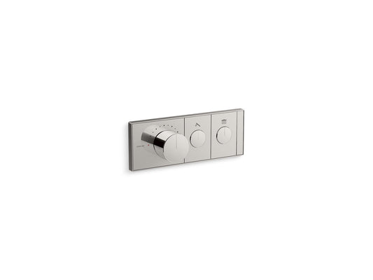 KOHLER K-26346-9-TT Anthem Two-Outlet Recessed Mechanical Thermostatic Valve Control In Titanium