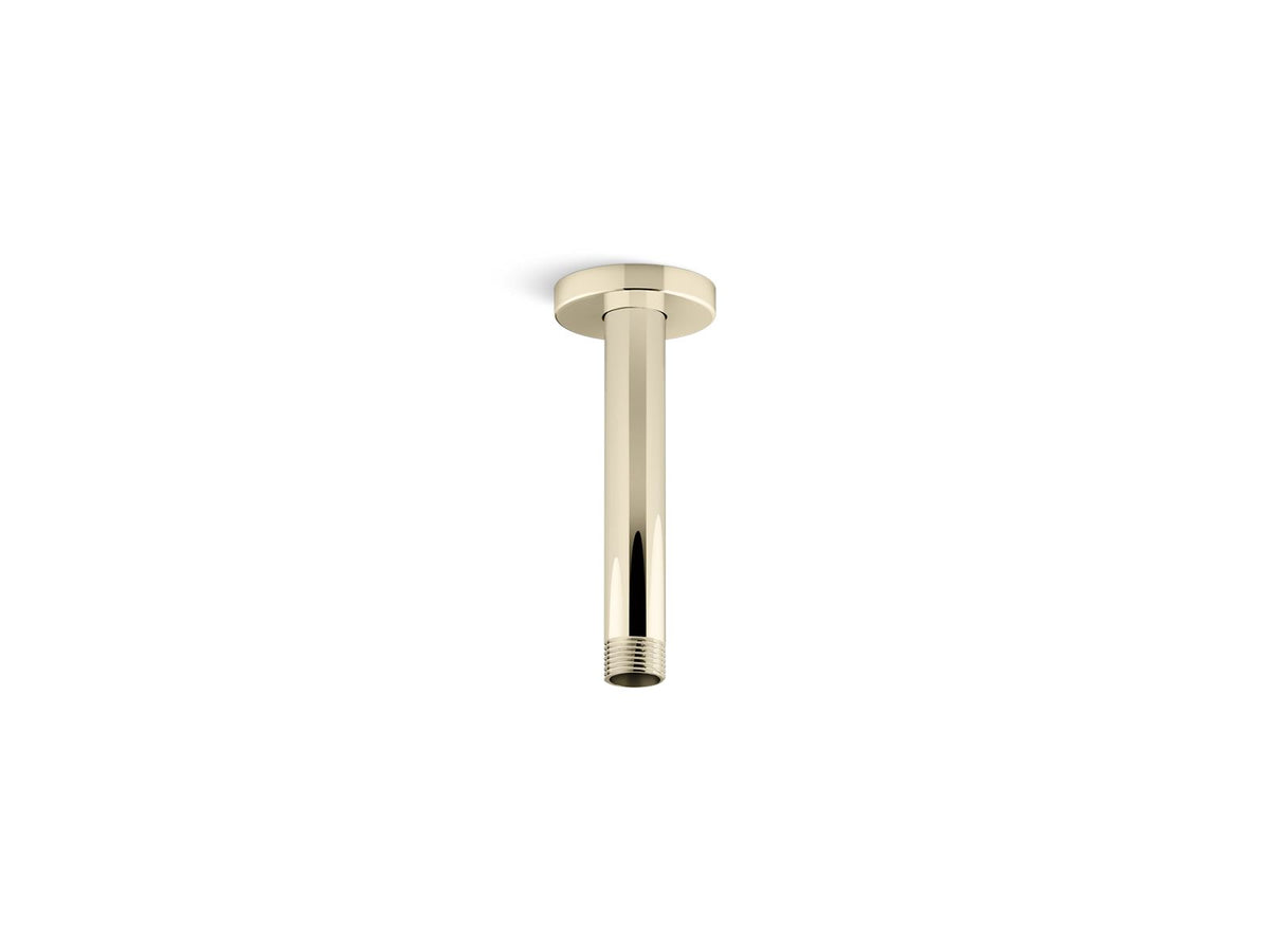 KOHLER K-26320-AF Statement 6" Ceiling-Mount Single-Function Rainhead Arm And Flange - Vibrant French Gold
