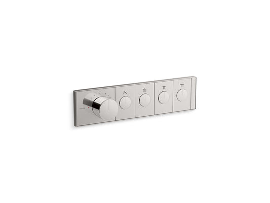 KOHLER K-26348-9-TT Anthem Four-Outlet Recessed Mechanical Thermostatic Valve Control In Titanium