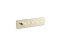 KOHLER K-26348-9-AF Anthem Four-Outlet Recessed Mechanical Thermostatic Valve Control - Vibrant French Gold