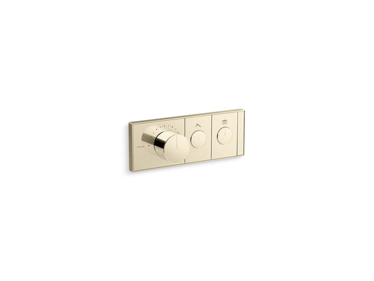 KOHLER K-26346-9-AF Anthem Two-Outlet Recessed Mechanical Thermostatic Valve Control In Vibrant French Gold