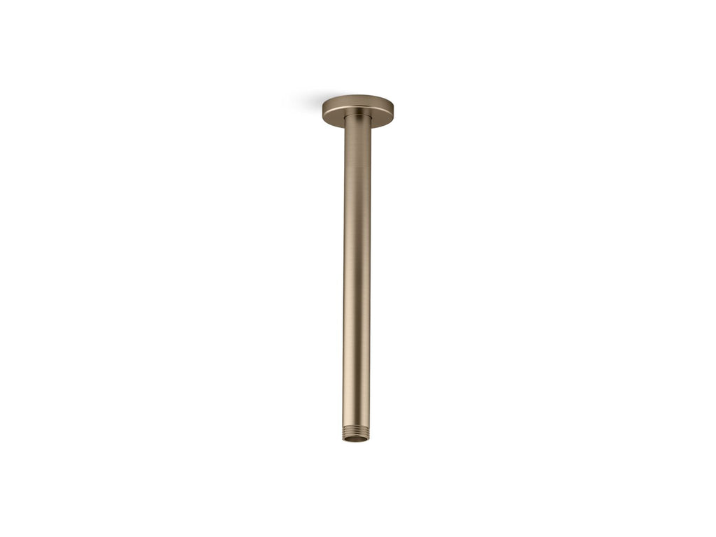 KOHLER K-26321-BV Statement 12" Ceiling-Mount Single-Function Rainhead Arm And Flange - Vibrant Brushed Bronze