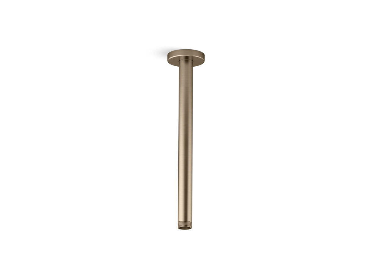 KOHLER K-26321-BV Statement 12" Ceiling-Mount Single-Function Rainhead Arm And Flange - Vibrant Brushed Bronze
