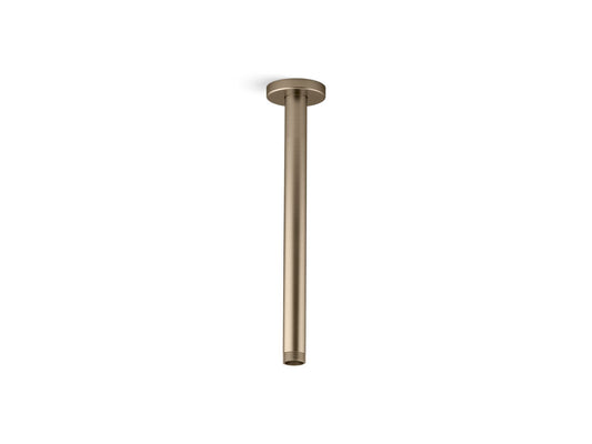 KOHLER K-26321-BV Statement 12" ceiling-mount single-function rainhead arm and flange - Vibrant Brushed Bronze