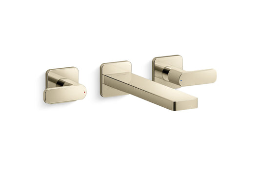 KOHLER K-T23491-4-AF Parallel Wall-Mount Bath Faucet Trim In Vibrant French Gold