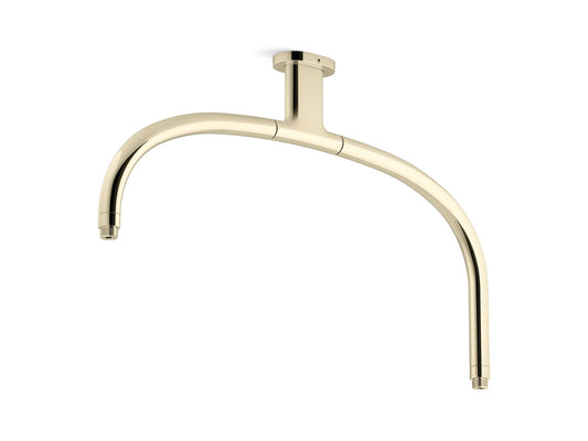 KOHLER K-26305-AF Statement Ceiling-Mount Single-Function Dual Rainhead Arm In Vibrant French Gold