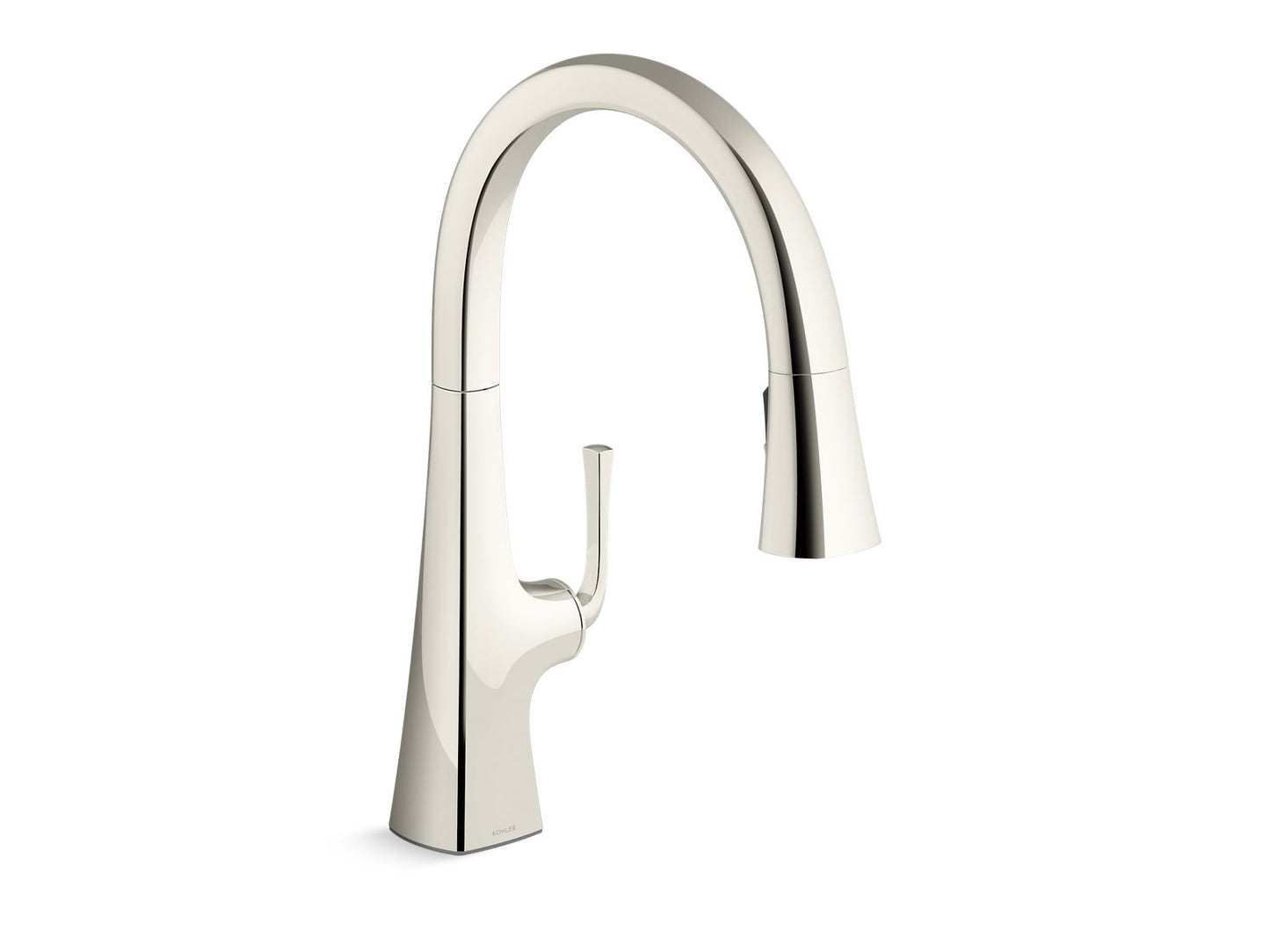 KOHLER K-22062-SN Graze Pull-Down Kitchen Sink Faucet With Three-Function Sprayhead In Vibrant Polished Nickel