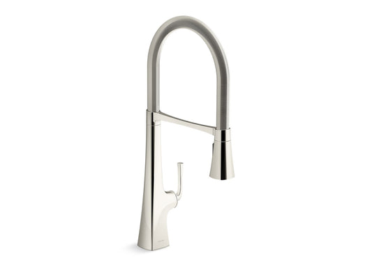 KOHLER K-22060-SN Graze Semi-Professional Kitchen Sink Faucet With Three-Function Sprayhead In Vibrant Polished Nickel