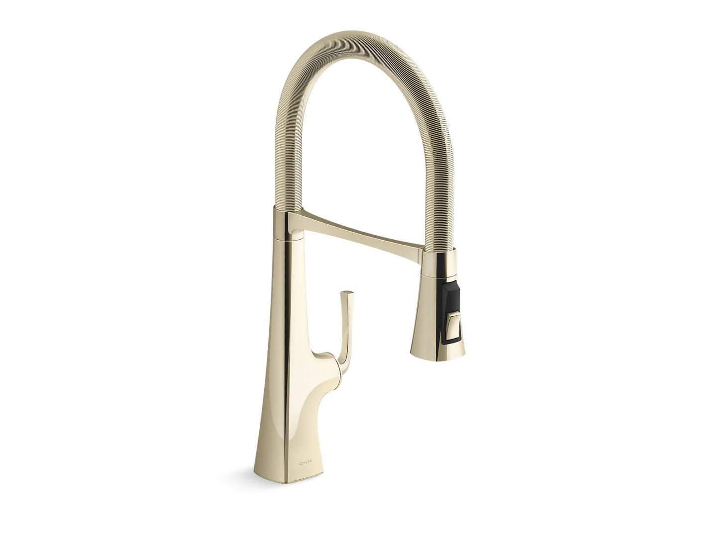 KOHLER K-22061-AF Graze Semi-Professional Kitchen Sink Faucet With Three-Function Sprayhead In French Gold