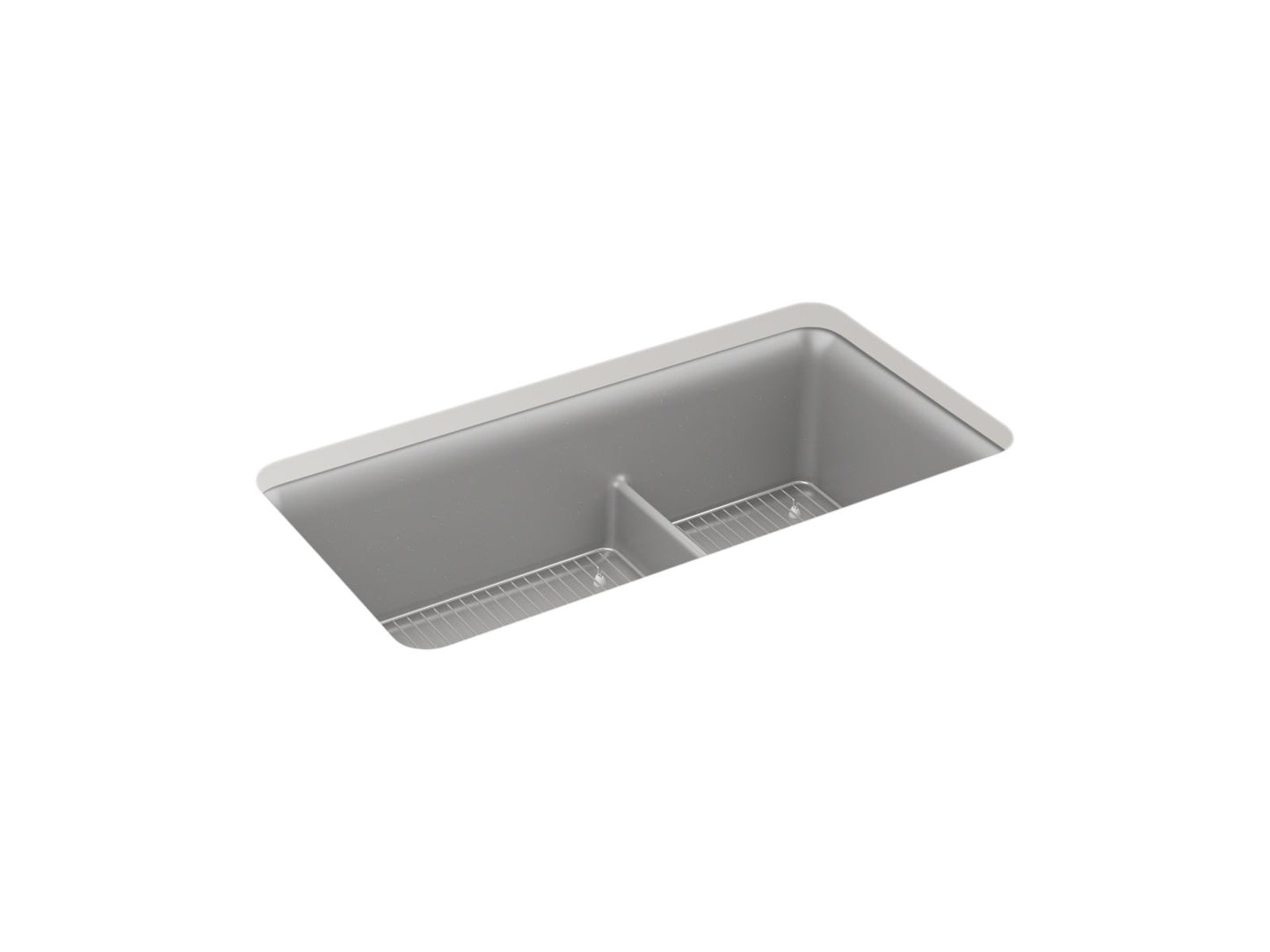 KOHLER K-27786-CM4 Cairn Smart Divide 33-1/2" Undermount Double-Bowl Kitchen Sink In Matte Grey