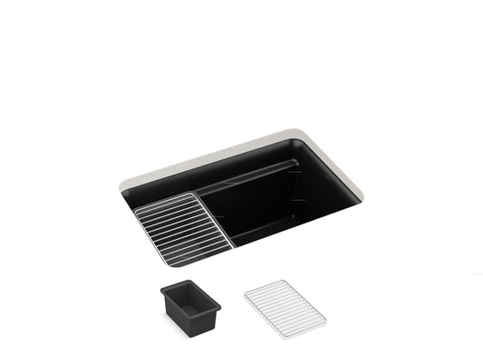 KOHLER K-27787-CM1 Cairn 27-1/2" Undermount Single-Bowl Utility Sink In Matte Black