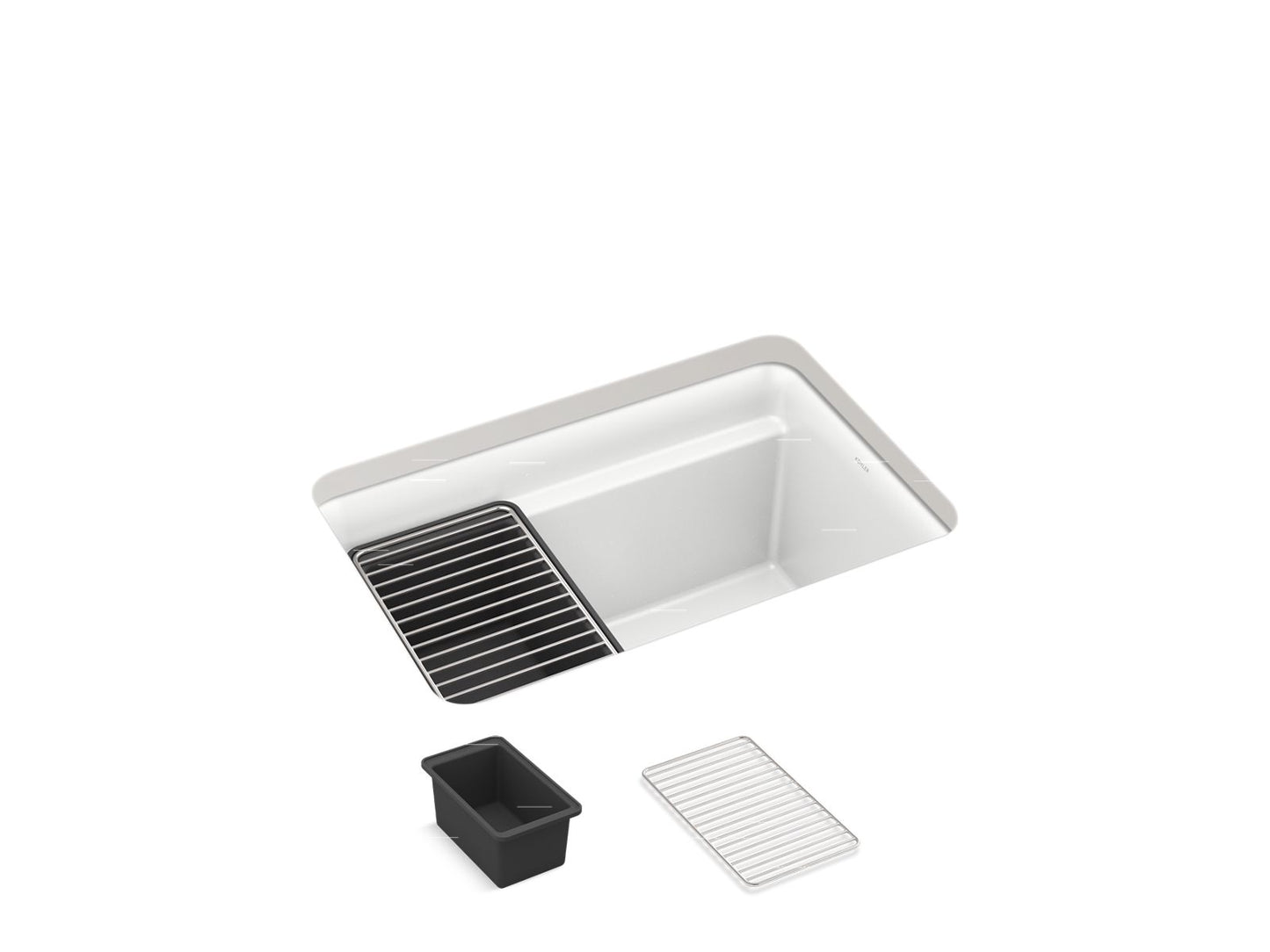 KOHLER K-27787-CM6 Cairn 27-1/2" Undermount Single-Bowl Utility Sink In Matte White