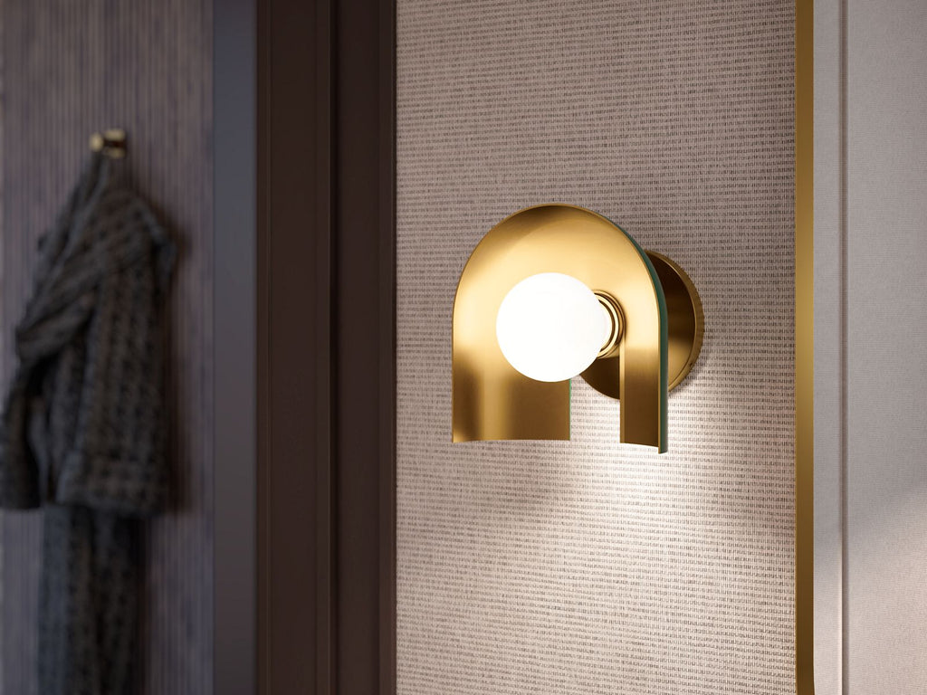 KOHLER K-31782-SC01-BML Jabot One-Light Sconce - Black With Brass Trim