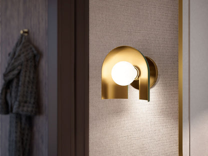 KOHLER K-31782-SC01-BML Jabot One-light sconce - Black with Brass Trim