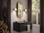 KOHLER K-31782-SC01-BML Jabot One-Light Sconce - Black With Brass Trim