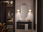 KOHLER K-31783-SC02-BML Jabot Two-Light Sconce - Black With Brass Trim