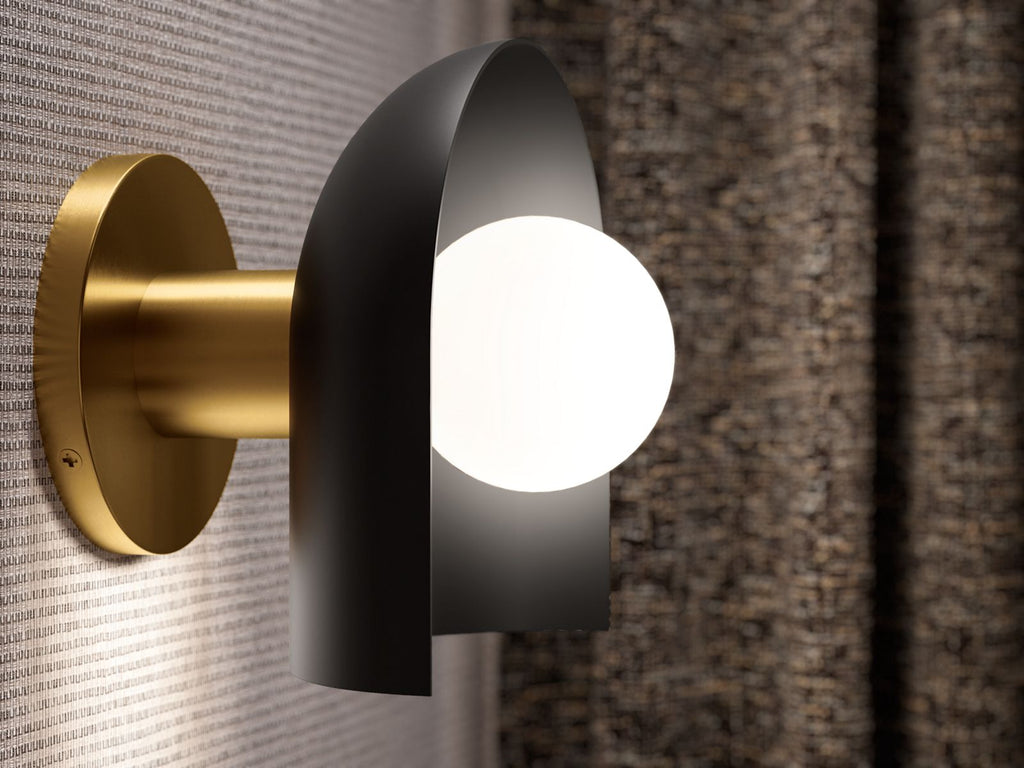 KOHLER K-31782-SC01-BML Jabot One-Light Sconce - Black With Brass Trim