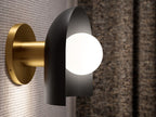KOHLER K-31782-SC01-BML Jabot One-Light Sconce - Black With Brass Trim