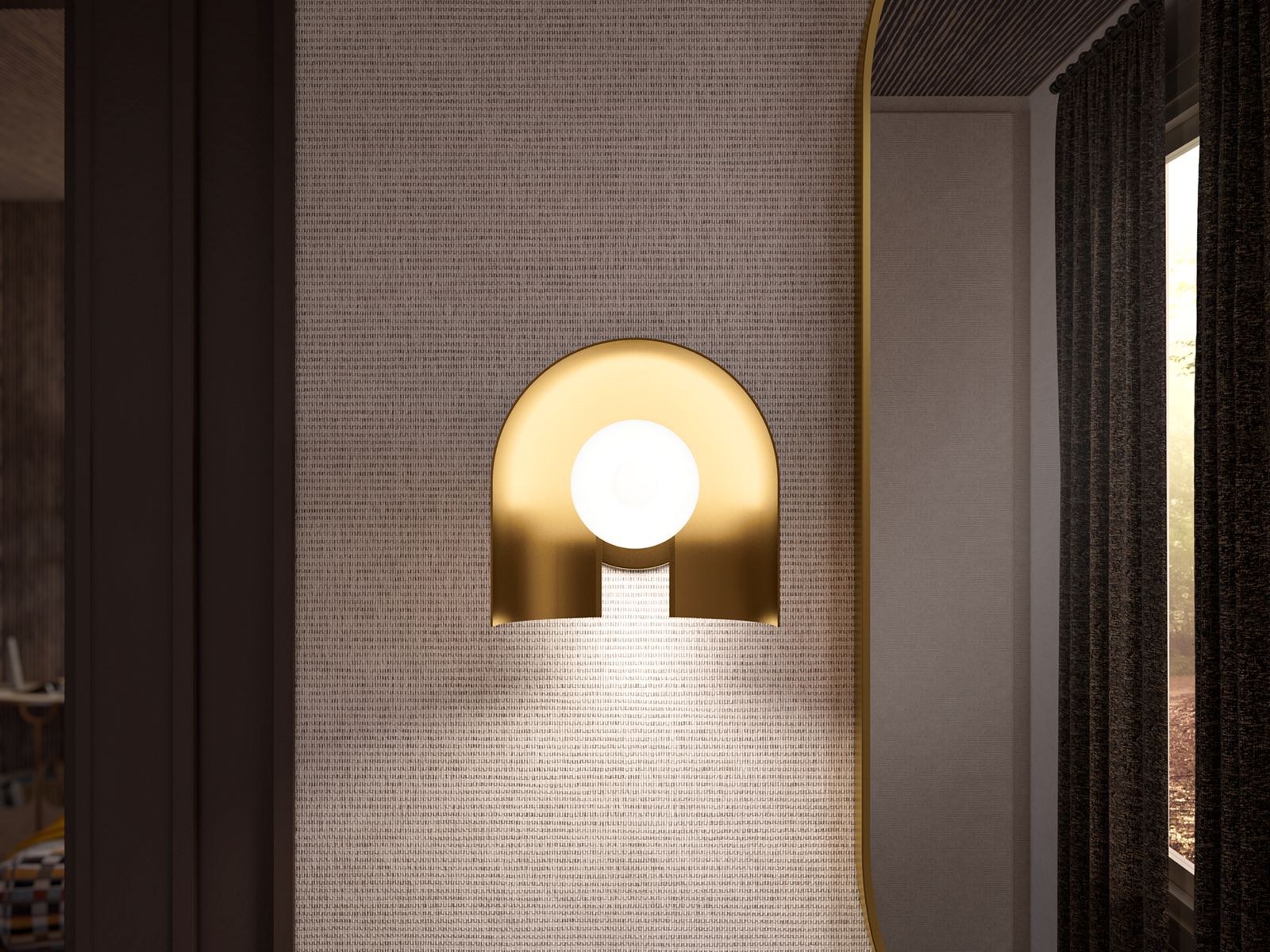 KOHLER K-31782-SC01-BML Jabot One-Light Sconce - Black With Brass Trim