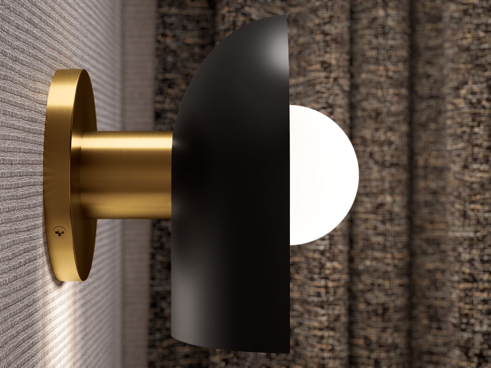 KOHLER K-31782-SC01-BML Jabot One-Light Sconce - Black With Brass Trim