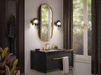 KOHLER K-31782-SC01-BML Jabot One-Light Sconce - Black With Brass Trim