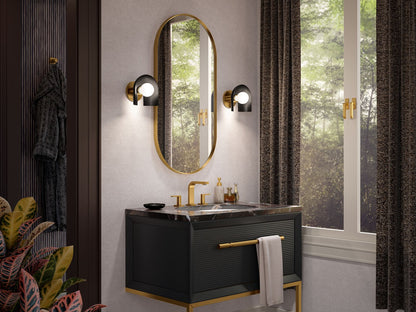 KOHLER K-31782-SC01-BML Jabot One-light sconce - Black with Brass Trim