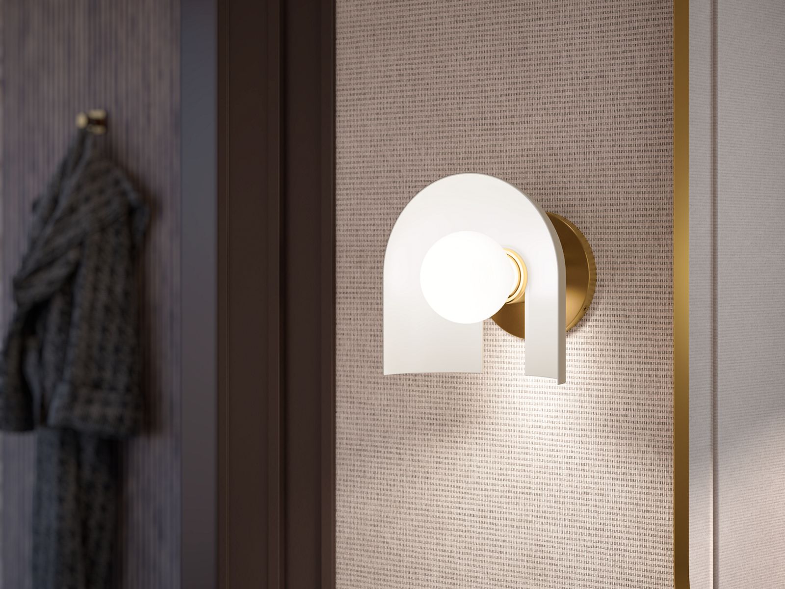 KOHLER K-31782-SC01-BML Jabot One-Light Sconce - Black With Brass Trim