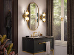 KOHLER K-31783-SC02-BML Jabot Two-Light Sconce - Black With Brass Trim