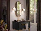 KOHLER K-31782-SC01-BML Jabot One-Light Sconce - Black With Brass Trim