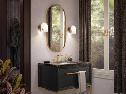 KOHLER K-31782-SC01-BML Jabot One-light sconce - Black with Brass Trim