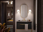 KOHLER K-31783-SC02-BML Jabot Two-Light Sconce - Black With Brass Trim