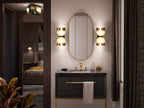 KOHLER K-31783-SC02-BML Jabot Two-Light Sconce - Black With Brass Trim