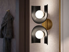 KOHLER K-31783-SC02-BML Jabot Two-Light Sconce - Black With Brass Trim