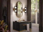 KOHLER K-31783-SC02-BML Jabot Two-Light Sconce - Black With Brass Trim