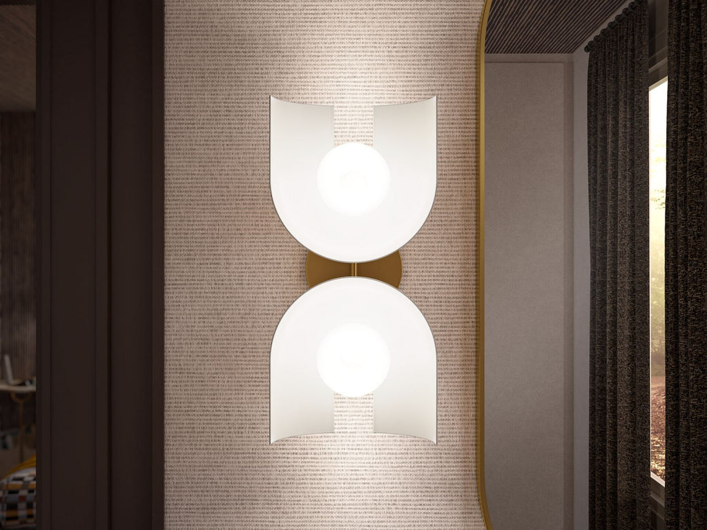 KOHLER K-31783-SC02-BML Jabot Two-Light Sconce - Black With Brass Trim
