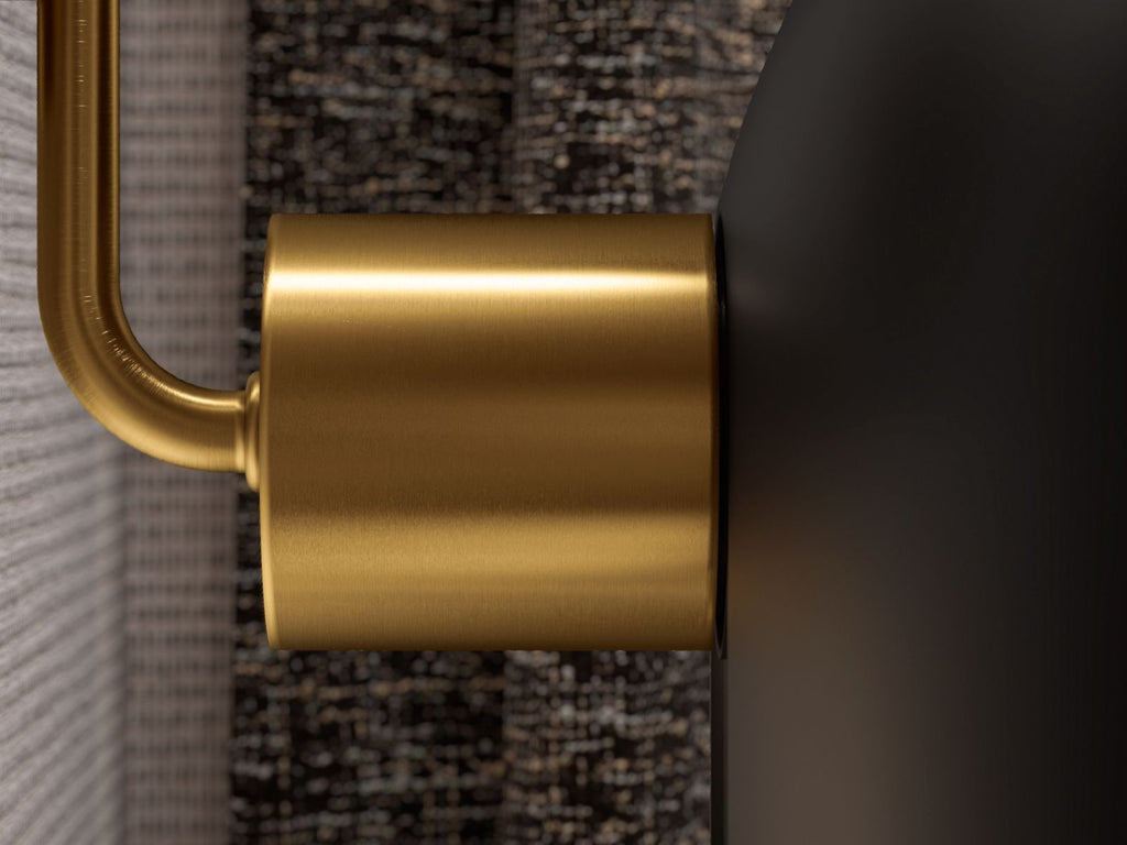 KOHLER K-31783-SC02-BML Jabot Two-Light Sconce - Black With Brass Trim