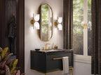 KOHLER K-31783-SC02-BML Jabot Two-Light Sconce - Black With Brass Trim