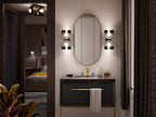 KOHLER K-31783-SC02-BML Jabot Two-Light Sconce - Black With Brass Trim