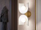KOHLER K-31783-SC02-BML Jabot Two-Light Sconce - Black With Brass Trim