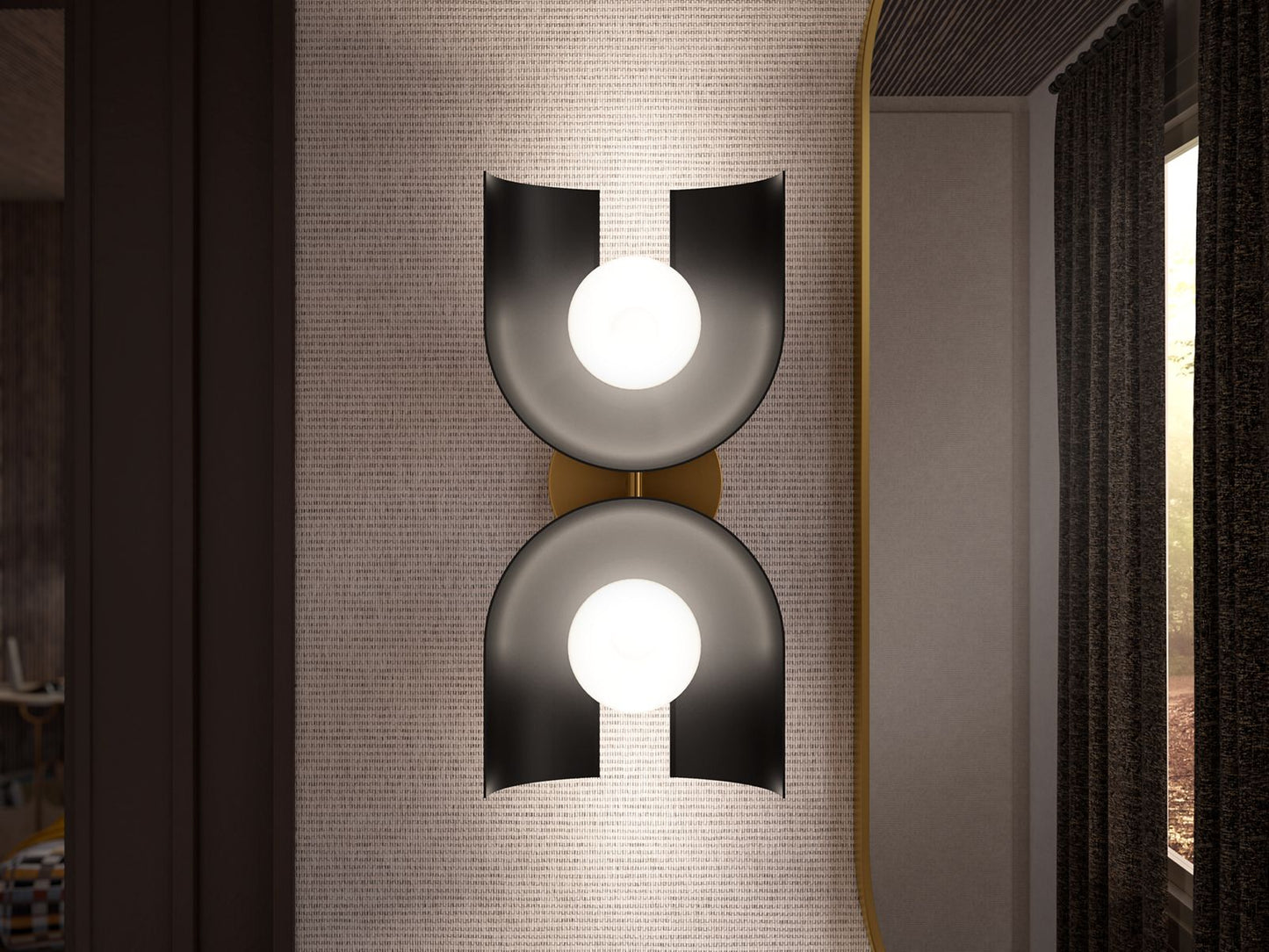 KOHLER K-31783-SC02-6GL Jabot Two-light sconce - Jade w/Brushed Moderne Brass Accents
